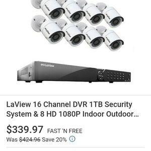 Laview security system 8 cameras and extending cor